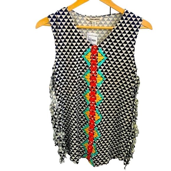 Billabong Something Going On Fringe Dress Sleeveless Tank Top Cover Up - $50 NWT - Picture 1 of 12